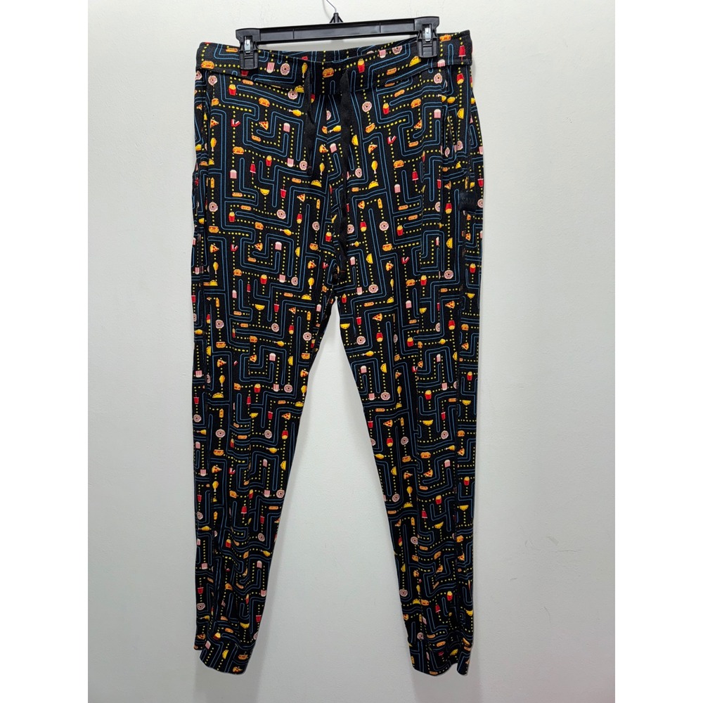 SAXX Snooze Sleep Pants Mens Large Gamer Black Arcade Food Modal Pajama Joggers